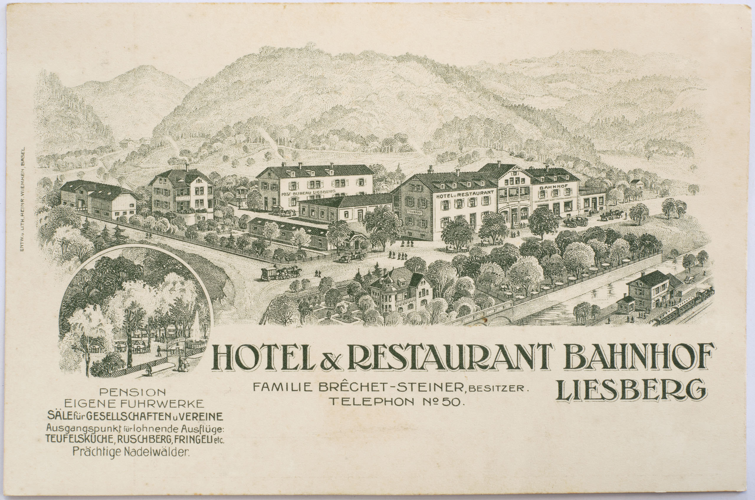 Briefkopf des Hotels Bahnhof Liesberg
